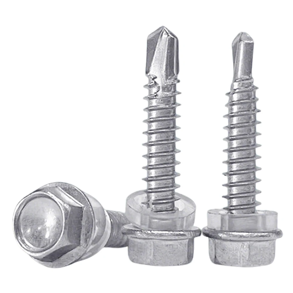 Dongji DIN7504K Hex Head Self Drilling Screw Stainless Steel Self Drilling Screw Cabinet Partition Fixation Agricultural Screw